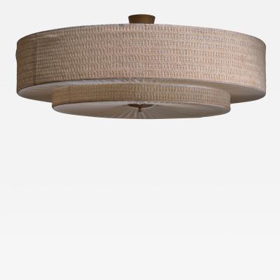Large fabric flush mount ceiling lamp