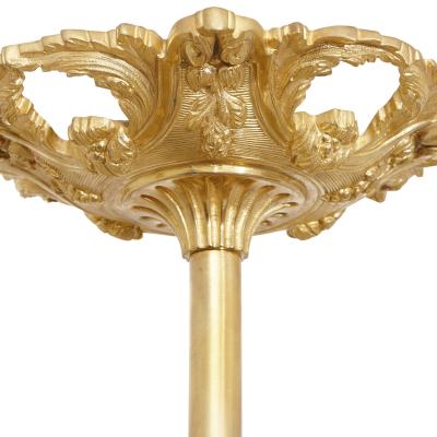 Large glass and gilt bronze hanging hall lantern