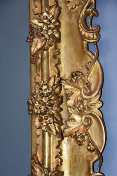 Large highly decorative mid 19th century Italian carved giltwood dressing mirror