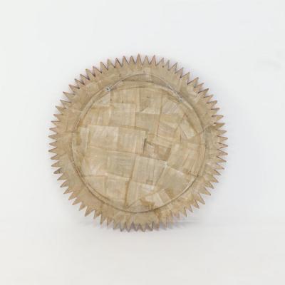 Large light blue glass resin convex mirror manner of Vautrin Contemporary 