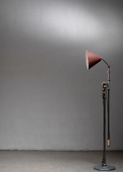 Large metal floor lamp