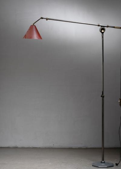 Large metal floor lamp