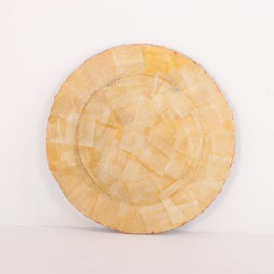 Large mica and gilt resin convex wall mirror in the manner of Line Vautrin 
