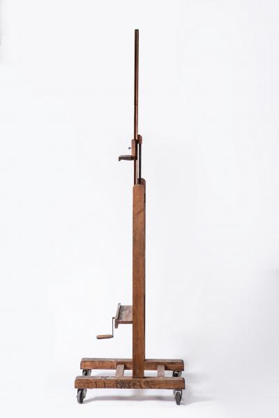 Large oak painters easel Paris France circa 1950