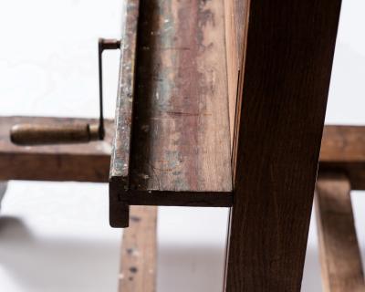 Large oak painters easel Paris France circa 1950