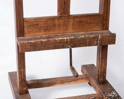 Large oak painters easel Paris France circa 1950