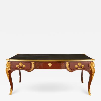 Large ormolu mounted antique French bureau plat