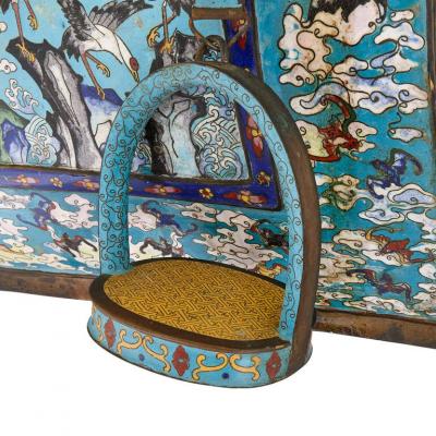 Large pair of Chinese cloisonn enamel horse sculptures