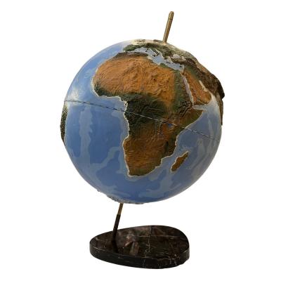 Large papier m ch terrestrial globe France circa 1950