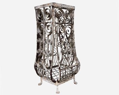 Large planter or sellette in wrought iron France 1880 1900