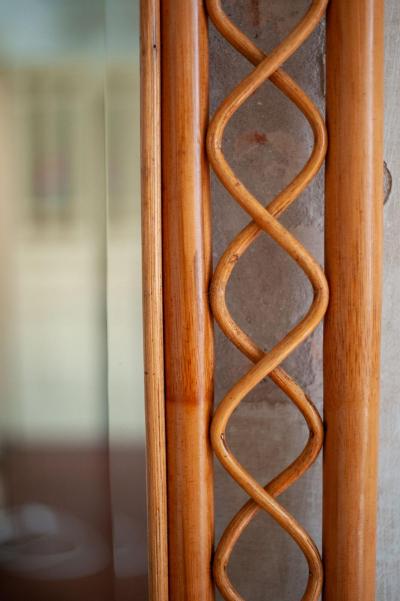 Large rectangular bamboo mirror