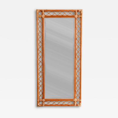 Large rectangular bamboo mirror