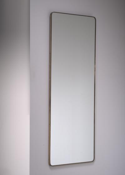 Large rectangular brass wall mirror