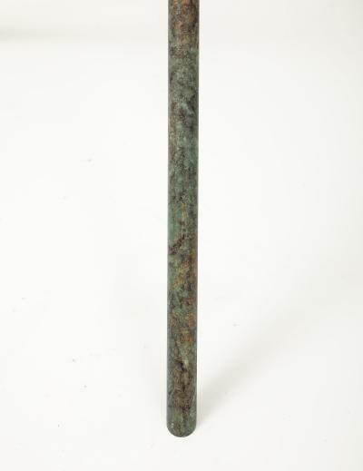 Large scale Verdigris tripod table lamps