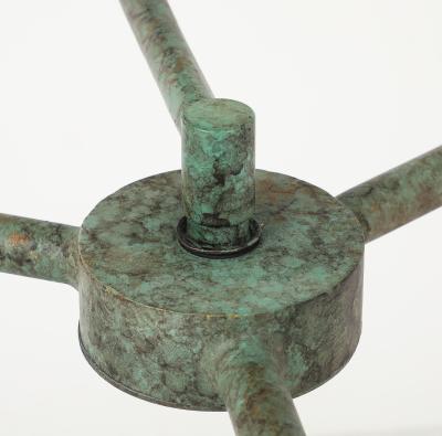 Large scale Verdigris tripod table lamps