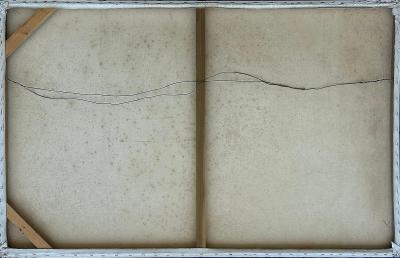 Large scale WPA Style Painting by Chicago Artist Amelia Helper with Locomotive