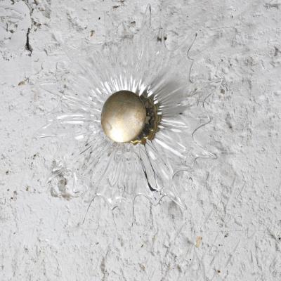 Large sconce in worked glass 1950s