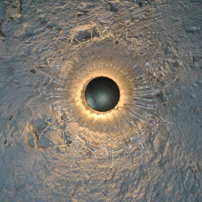 Large sconce in worked glass 1950s