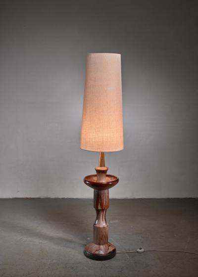 Large sculptural ceramic floor lamp
