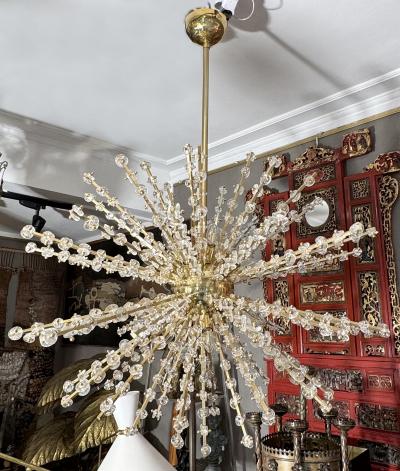 Large sputnik chandelier with glass flowers Venice Italy circa 2000 2010
