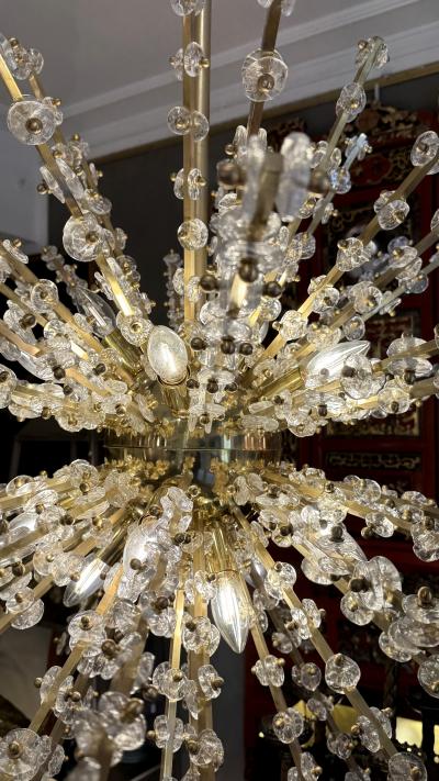Large sputnik chandelier with glass flowers Venice Italy circa 2000 2010