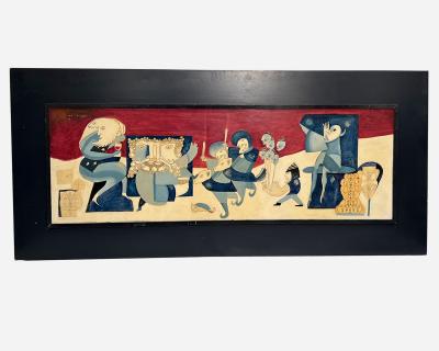 Large surrealist collage Belgium 1945