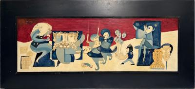 Large surrealist collage Belgium 1945