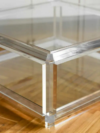 Large transparent coffee table Italy 1970