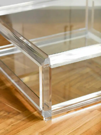 Large transparent coffee table Italy 1970