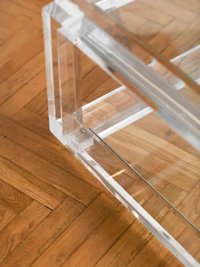 Large transparent coffee table Italy 1970