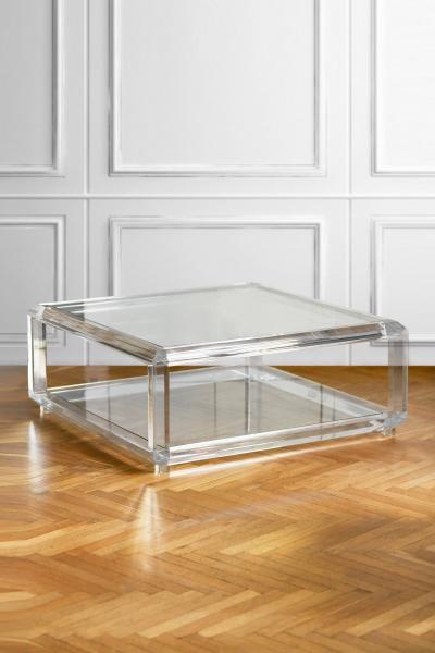 Large transparent coffee table Italy 1970