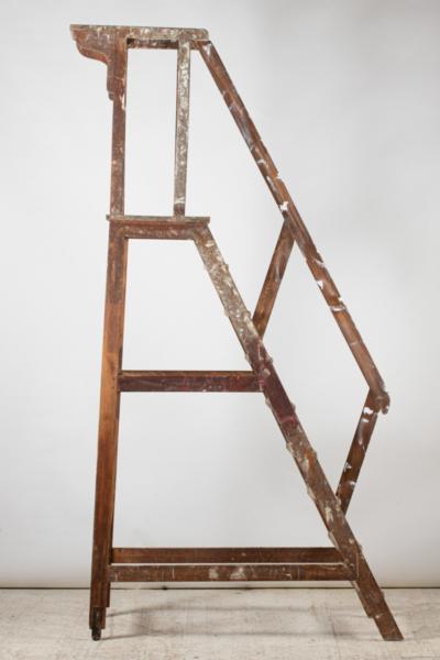 Large wooden library staircase France circa 1930 1940