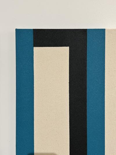 Larry Bentley Tempo Stripe Acrylic on Canvas Diptych