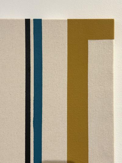 Larry Bentley Tempo Stripe Acrylic on Canvas Diptych