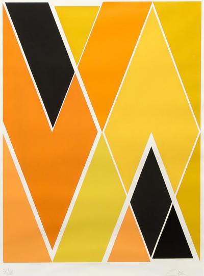 Larry Zox Untitled Diagonal Composition Color Field Print by Larry Zox