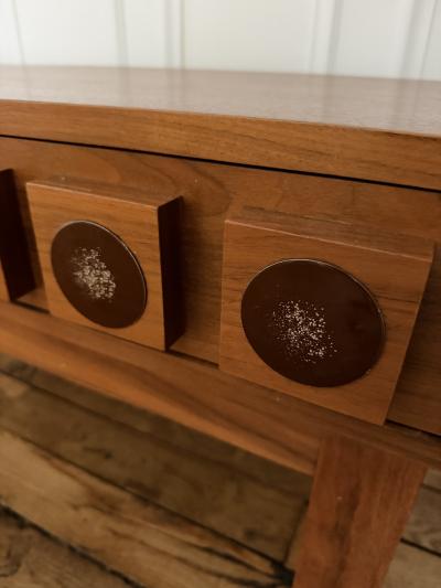 Lars Goran Nilsson Wood cube Enamel Console by Lars G ran Nilsson for Glas Tr Sweden 1960s
