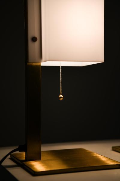 Lars Gunnar Nordstr m Pair of Table Lamps in Brass and Plastic by Lars Gunnar Nordstr m 1960s