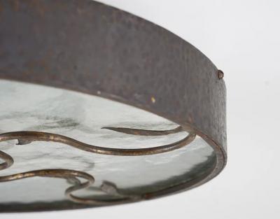 Lars Holmstr m Swedish Modern Flush Mount in Metal Glass