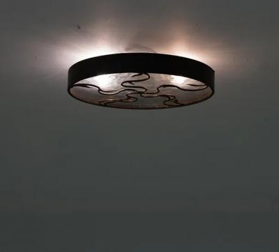 Lars Holmstr m Swedish Modern Flush Mount in Metal Glass