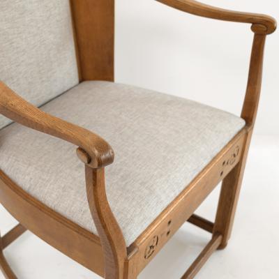 Lars Israel Wahlman Lars Israel Wahlman designed high back oak Swedish Arts Crafts armchairs