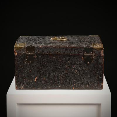 Late 17th Century Leather And Brass Travelling Box