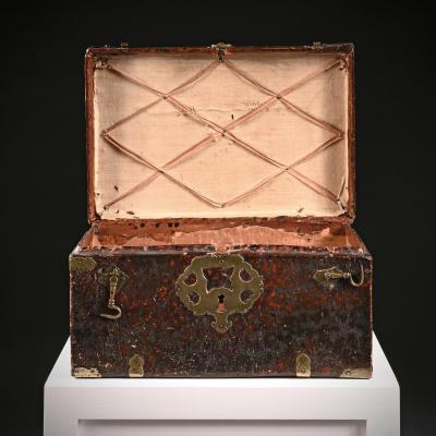 Late 17th Century Leather And Brass Travelling Box
