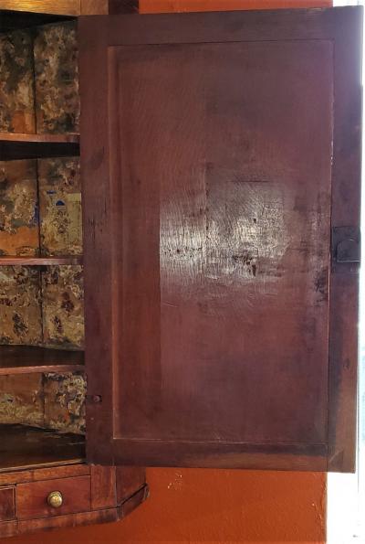 Late 18C English Regency Corner Wall Cabinet