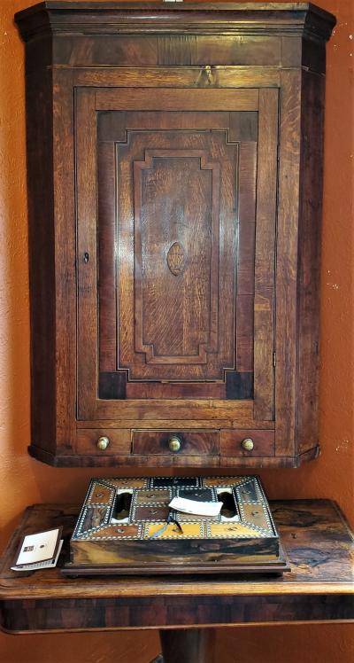 Late 18C English Regency Corner Wall Cabinet