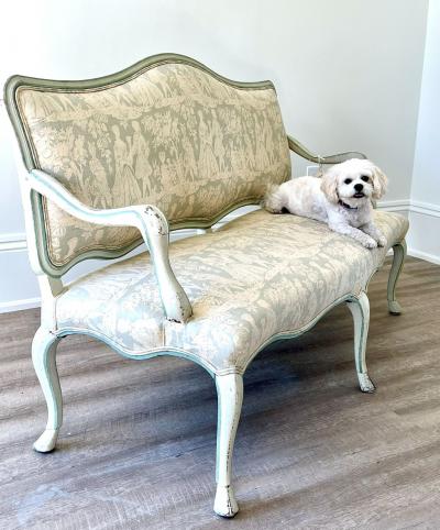 Late 18th C Swedish Rococo Painted Banquette
