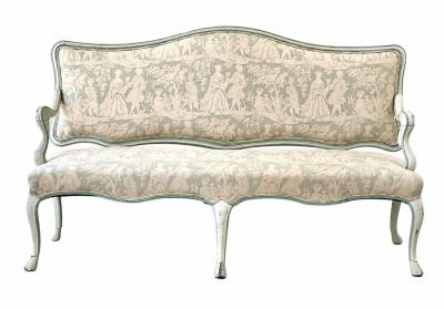 Late 18th C Swedish Rococo Painted Banquette