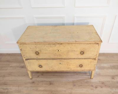 Late 18th Century Alsatian Pine Chest of Drawers with Original Paint