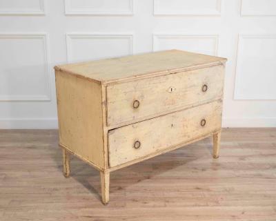 Late 18th Century Alsatian Pine Chest of Drawers with Original Paint