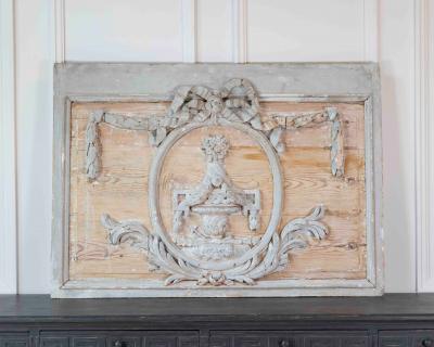 Late 18th Century French Carved Boiserie Panel with Original Paint