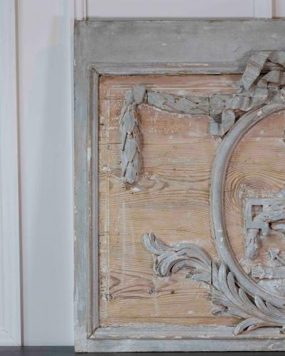 Late 18th Century French Carved Boiserie Panel with Original Paint